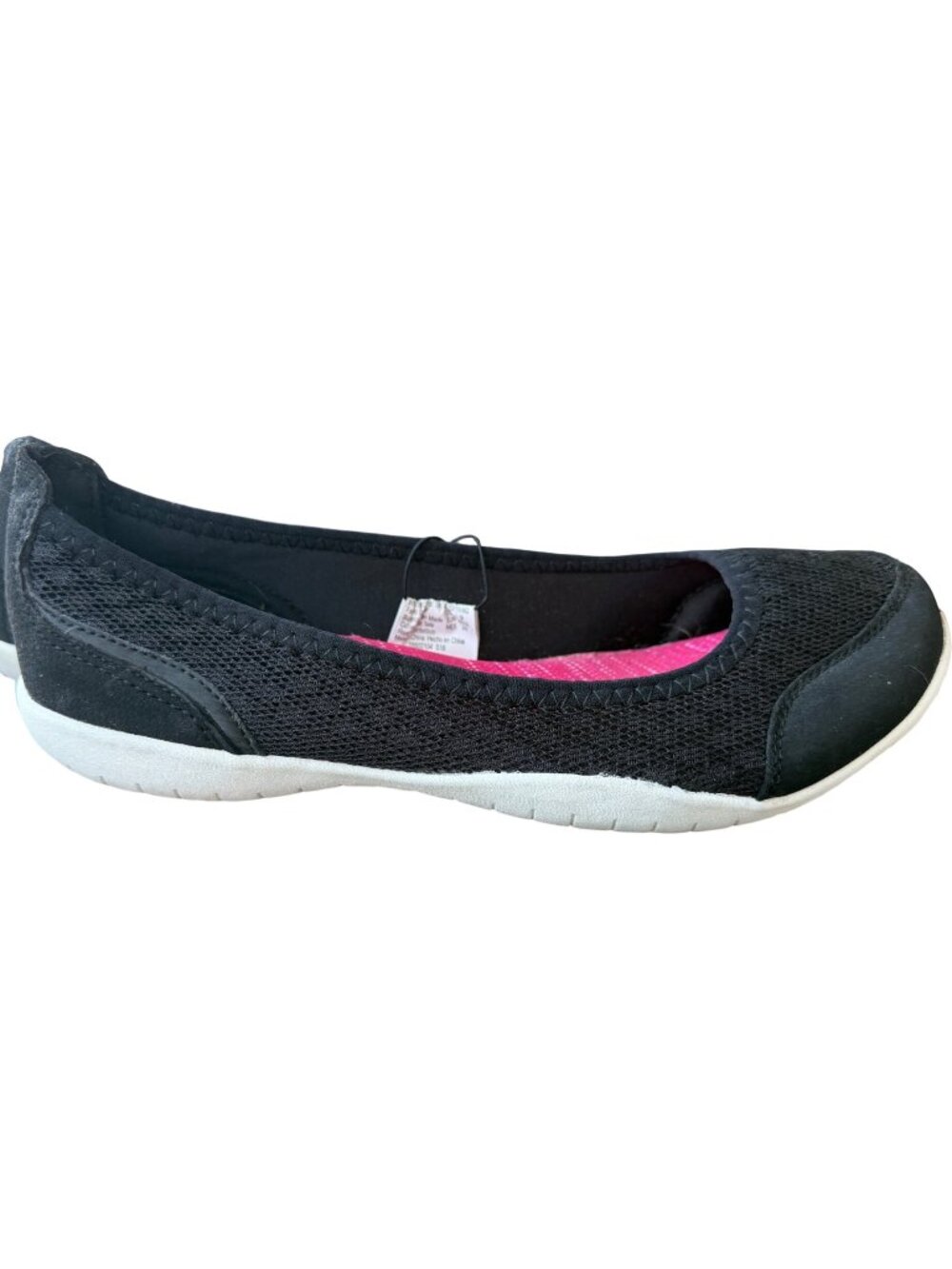 Athletic Works Mesh Black Slip-on Ballet Flats w/Memory Foam Women's Size 9